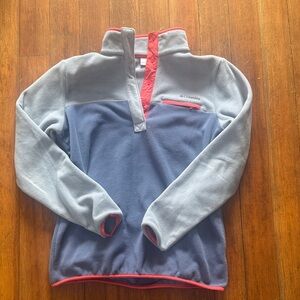 Columbia Gray and Red Cowl Neck Sweater